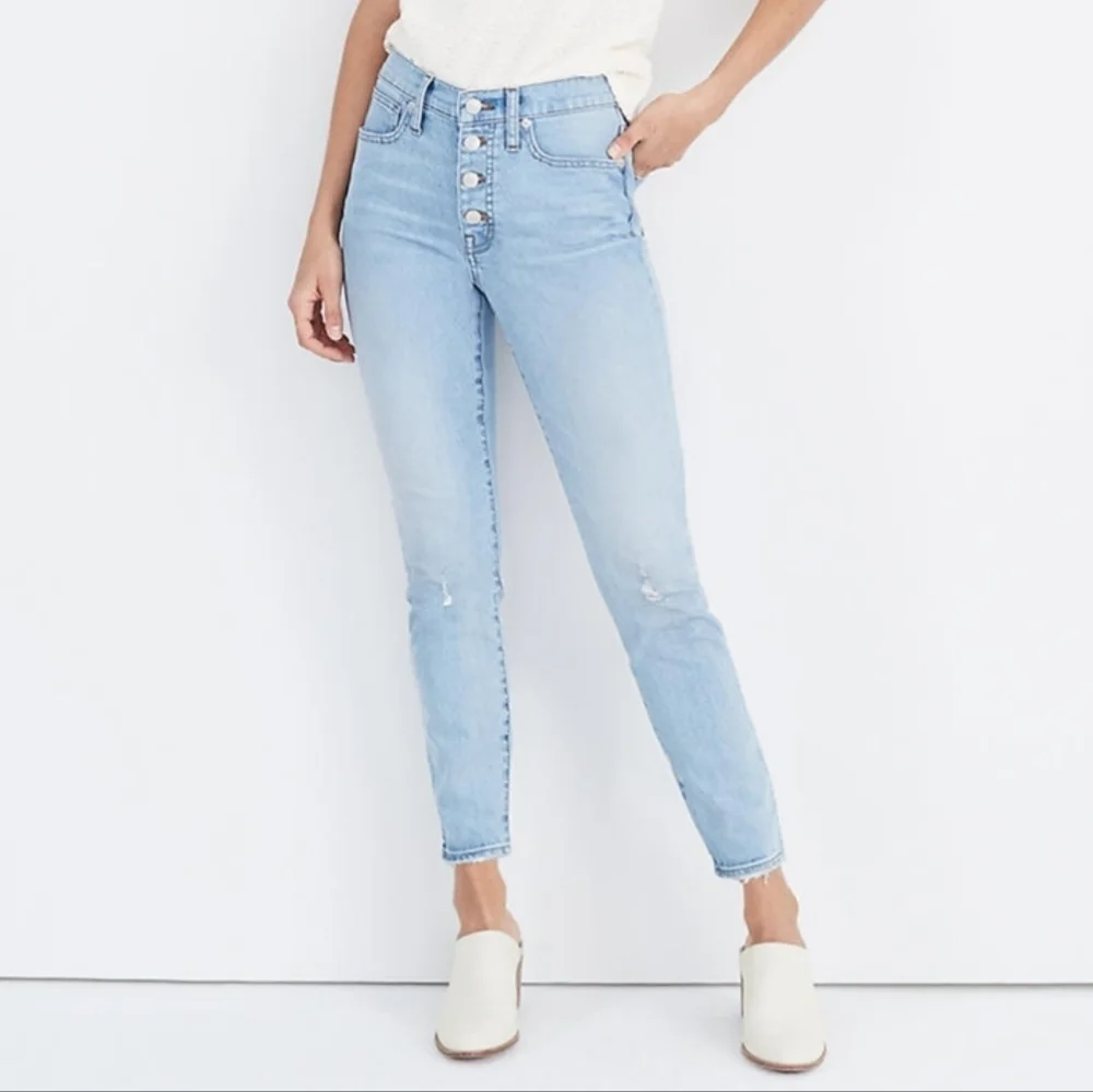 Madewell 9" high-Rise Skinny Crop Jeans in Asbury Wash: Button-Front Edition - Picture 12 of 15